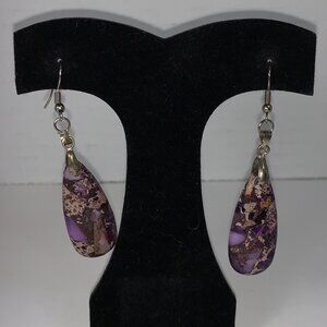 Purple Sea Sediment Jasper Dangle Earrings